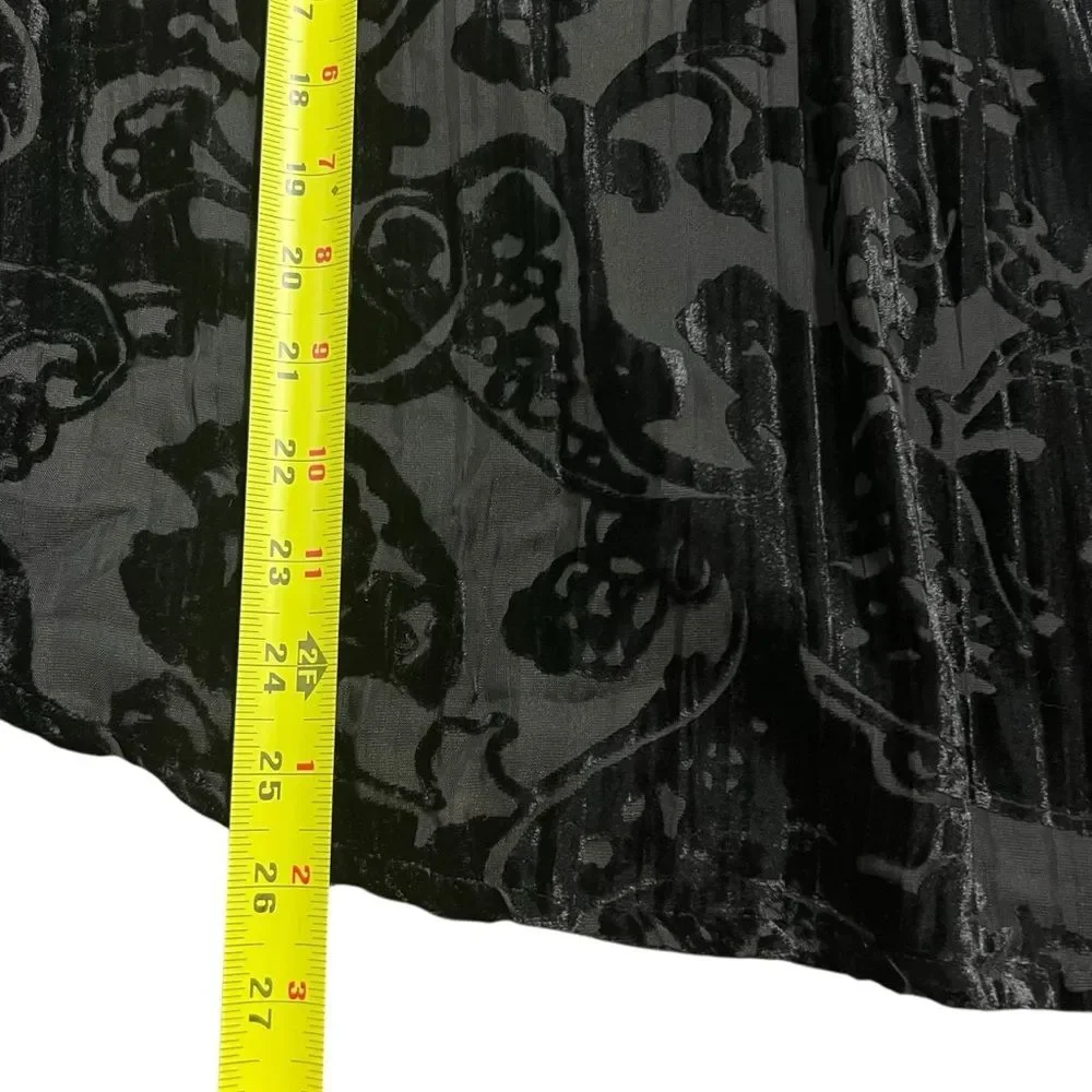 Coldwater Creek Womens Black Velvet Burnout Top Size L Whimsigoth Fairy Grunge - Picture 8 of 10